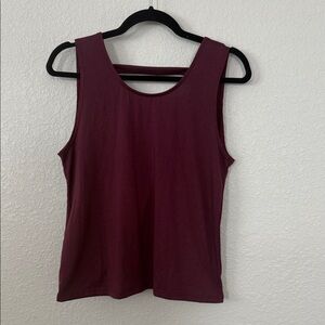 Onzie Deep Red Aubergine Burgundy Tank Top Medium Open Back